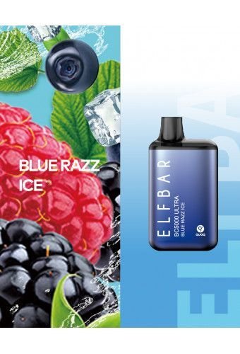 Elf Bar BC5000 ULTRA - Blue Razz Ice - (Эльф Бар Ультра БЦ 5к тяг) Синий Разз Айс