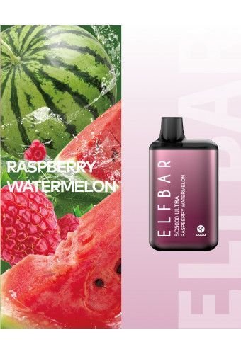 Elf Bar BC5000 ULTRA - Raspberry Watermelon - (Эльф Бар Ультра БЦ 5к тяг) Малиновый арбуз