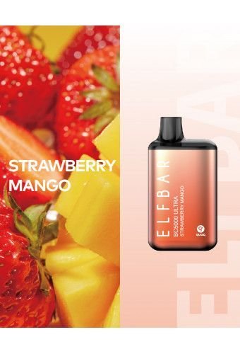 Elf Bar BC5000 ULTRA - Strawberry Mango - (Эльф Бар Ультра БЦ 5к тяг) Клубничное манго