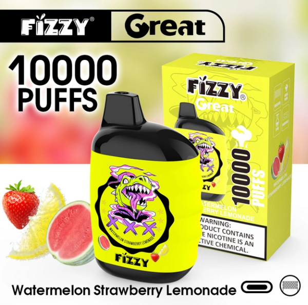 Fizzy 10000 Затяжек Арбузно-клубничный лимонад