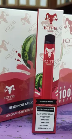 IQTE Smooth Lush ice (Ледяной арбуз) 1000 затяжек 20мг Hard (2% Hard)