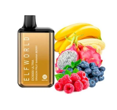 Одноразка Elf World 5000 Затяжек Драконий Фрукт Банан Ягоды