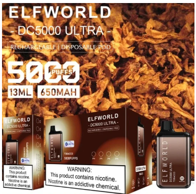 Одноразка Elf World Tobacco (Табак) DC5000 ULTRA