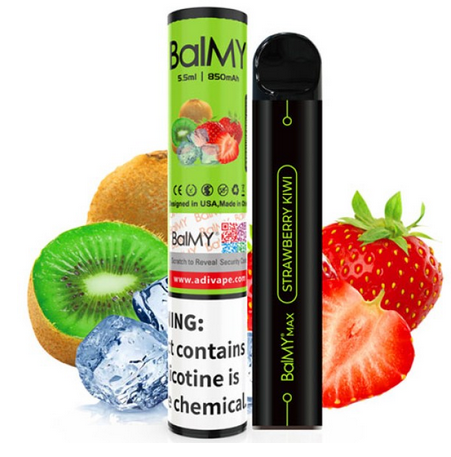 Одноразовая электронная сигарета BalMY Max Акциз Strawberry Kiwi (Клубника Киви) 1500 puff