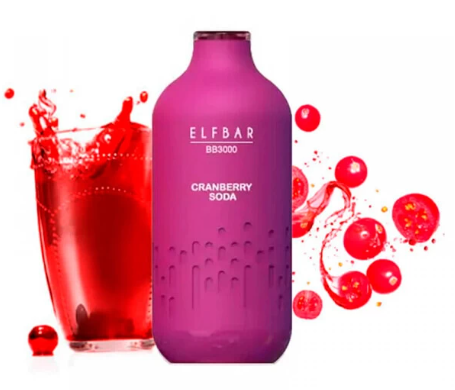 Одноразовая электронная сигарета Elf Bar BB Cranberry Soda (Клюква Газировка) (3000 Затяжек)