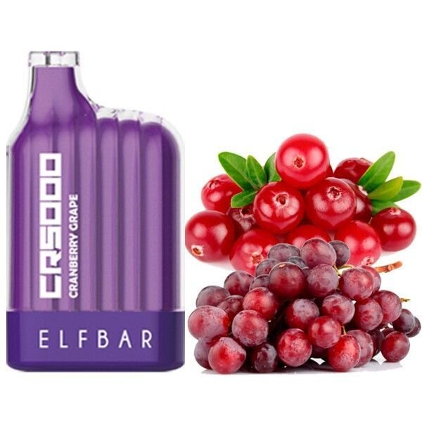 Одноразовая электронная сигарета Elf Bar CR Cranberry Grape 5000 Затяжек - (Эльф Бар СР 5к тяг) Клюква Виноград