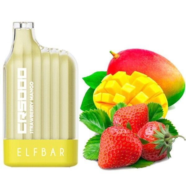 Одноразовая электронная сигарета Elf Bar CR Strawberry Mango 5000 Затяжек - (Эльф Бар СР 5к тяг) Клубника Манго