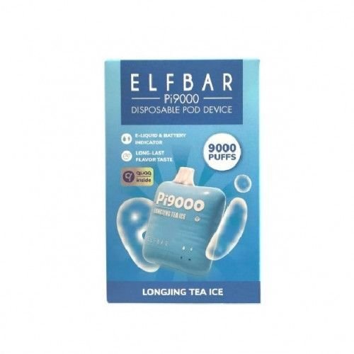 Одноразовая Электронная Сигарета Elf Bar PI Longjing Tea Ice 9000 Затяжек - (Эльф Бар ПИ 9к тяг) Лонг Джинг Чай Лед