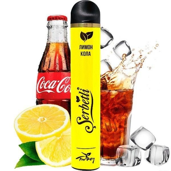 Одноразовая электронная сигарета Serbetli Lemon Cola (Кола Лимон) (1200 Затяжек)