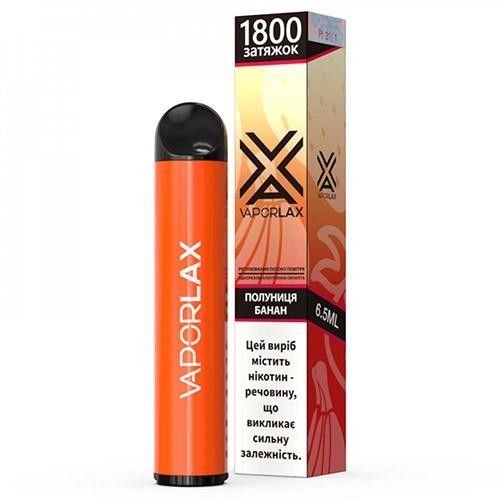 Одноразовая электронная сигарета VAPORLAX Акциз Strawberry Banana (Клубника Банан)1800 puff