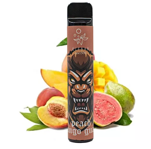 Одноразовый Pod Elf Bar 1500 Lux 850mAh Peach Mango Guava 5% - (Эльф Бар Люкс 1.5 к тяг) Персик с манго и гуавой