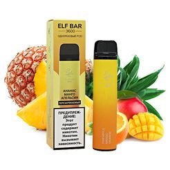 Одноразка Pod Elf Bar 3600 Disposable Pod Device 650mAh (Перезаряжаемые) Pineapple Mango Orange 5% - (Эльф Бар 3.6 тяг) Ананас Манго Апельсин