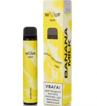 Одноразка WOUF 1500 - Banana Milk 5% (Original) одноразовая электронная сигарета